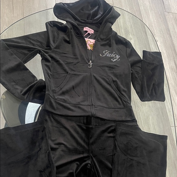 Juicy Couture Pants - Juicy Couture Black Velour Hoodie Jumpsuit